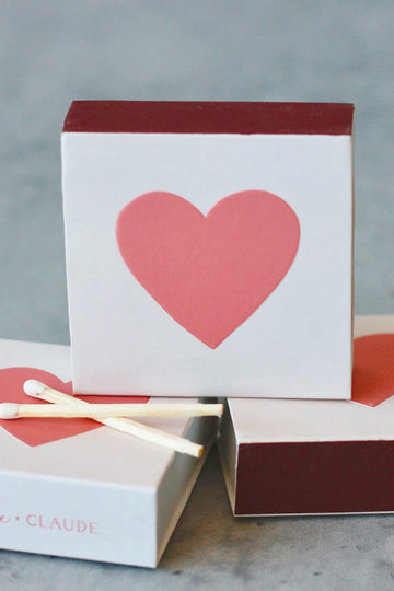 Embossed Heart Match Box by Frankie & Claude